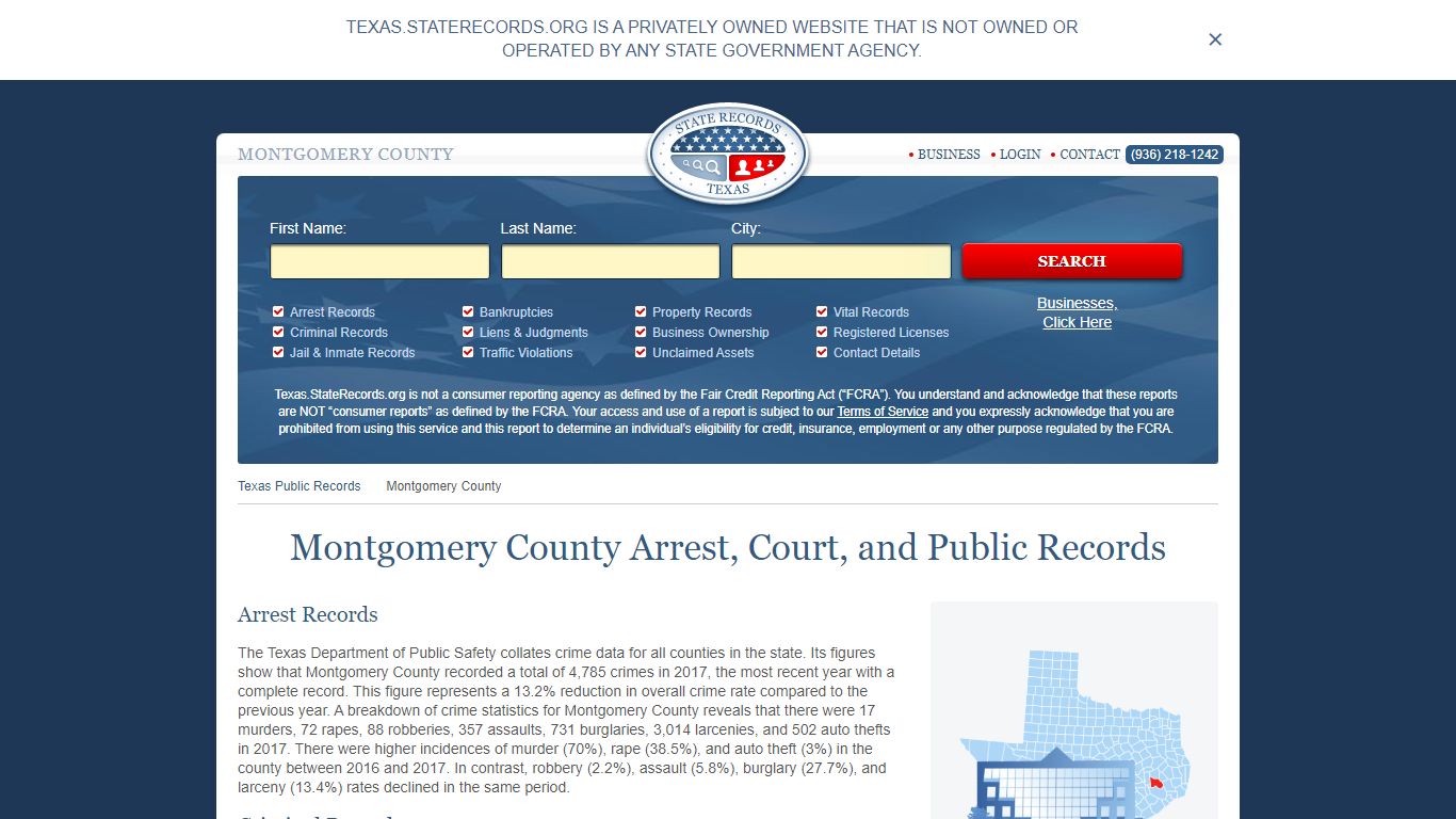 Montgomery County Arrest, Court, and Public Records