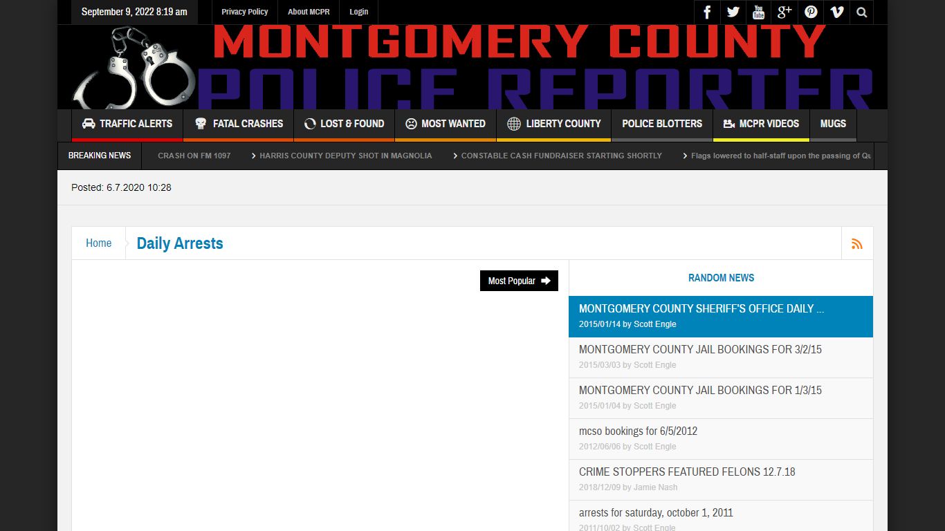 Daily Arrests – Montgomery County Police Reporter